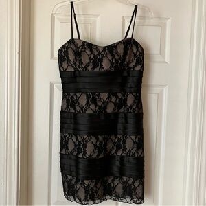 SPEECHLESS Vintage Y2K Late 2000s Lace and Satin Ribbon Mini Dress Juniors 9